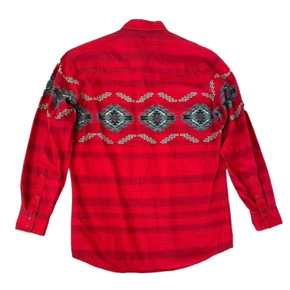 Vtg 80s 90s ROPER Southwestern Cowboy Shirt Aztec Button Down Long Sleeve Top L - Picture 4 of 7